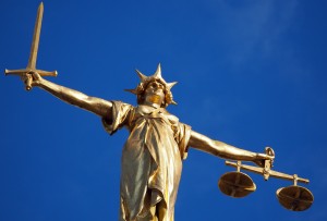 Lady Justice on top of the Old Bailey in London.